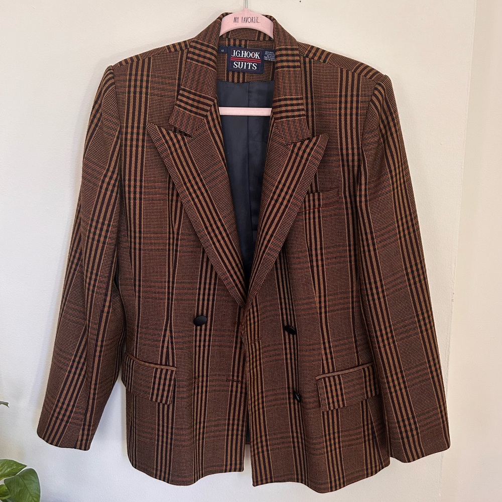 Vintage J.G.Hook Plaid Double Breasted Blazer
